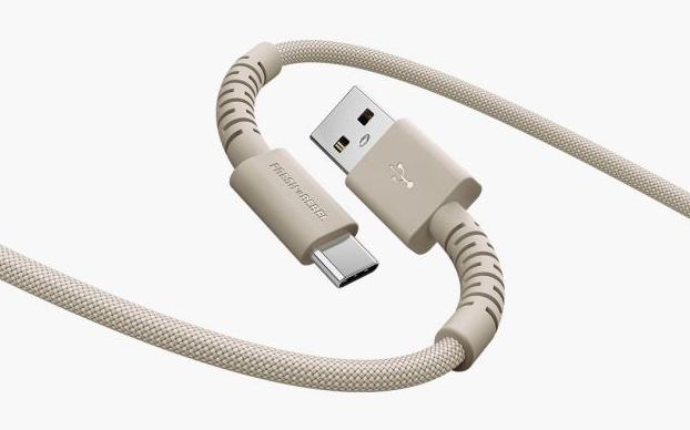 Image du produit Fresh'N Rebel Fresh 'n Rebel USB-A zu USB-C silikon geflochtenes Kabel"FlexWave" 2m, Silky Sand (2 m, 18 W)
