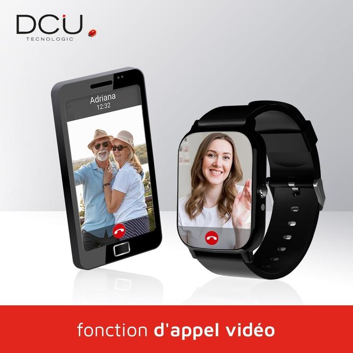 Immagine prodotto DCU Tecnologic Smartwatch Senior con GPS e videochiamate 4G con display IPS da 1,69 pollici impermeabile IPX6 nero (26 mm, 4G)