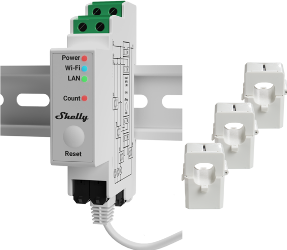 Actual product image Shelly Pro 3EM 120A