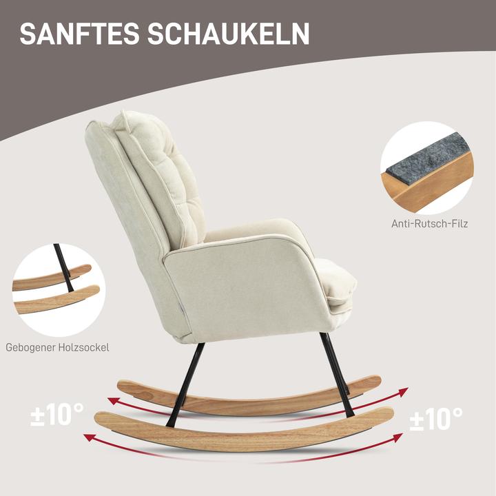 Immagine prodotto Homcom Schaukelstuhl Polyester, Schaumstoff Beige