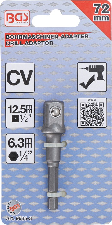 Productafbeelding BGS Elektrische booradapter 6,3 mm (1/4") aandrijving / 12,5 mm (1/2")