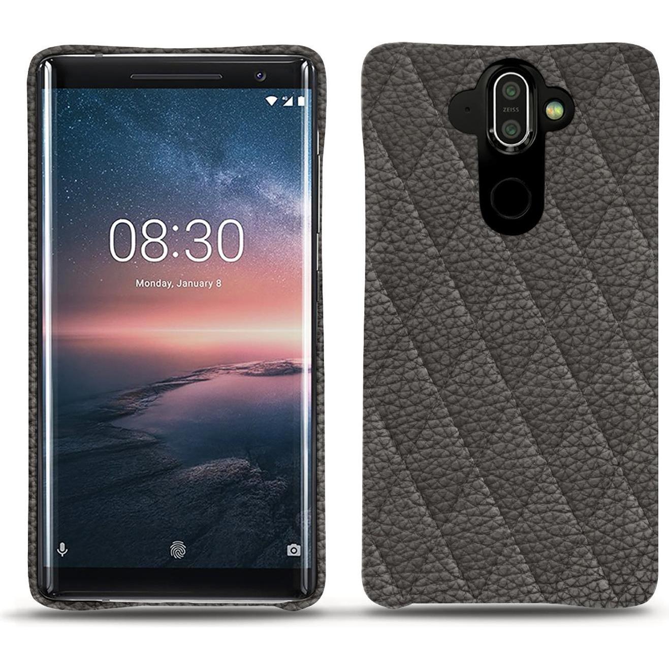 Noreve Lederschutzhülle (Nokia 8 Sirocco), Smartphone Hülle, Grau