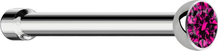 Produktbild Star Piercing Nasenstecker gerade silber mit Kristall fuchsia (Titan, ohne Messing)