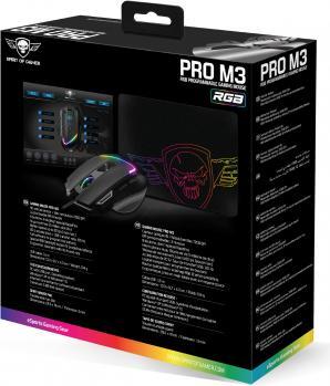 Actual product image Spirit Of Gamer Pro Series PelÄ- Å¾aidimams PRO-M3 RGB + Mouse Pad Juodas (Cable)