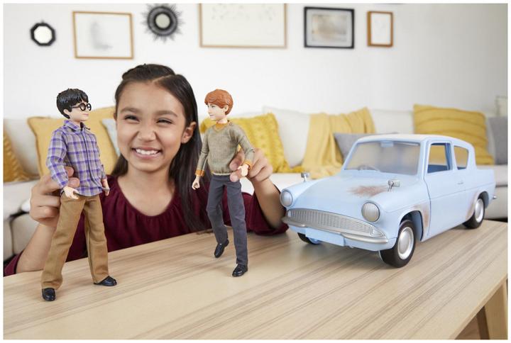 Produktbild und Ron Weasley im fliegenden Auto