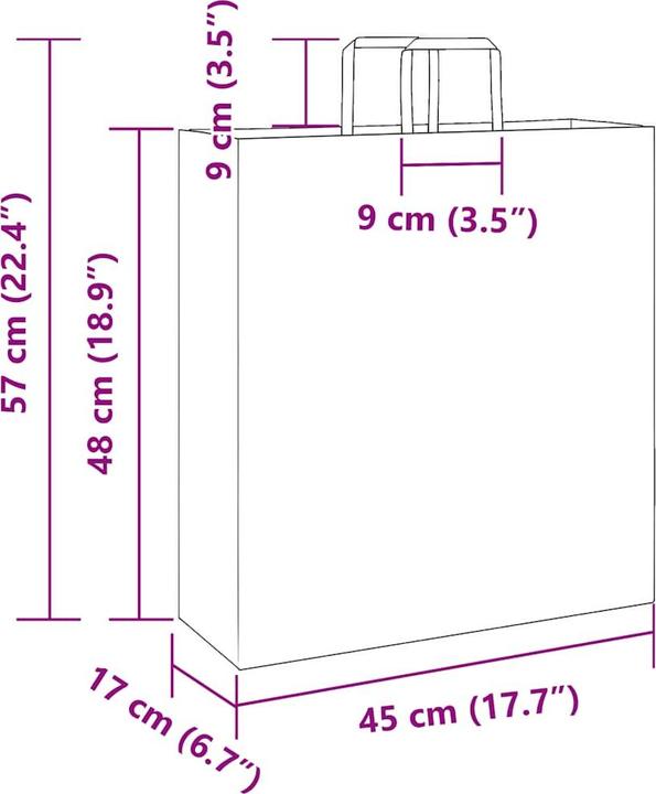 Produktbild vidaXL Kraftpapiertüten 50 Stk. mit Henkel Rosa 18x8x22 cm Papiertüte (50x)