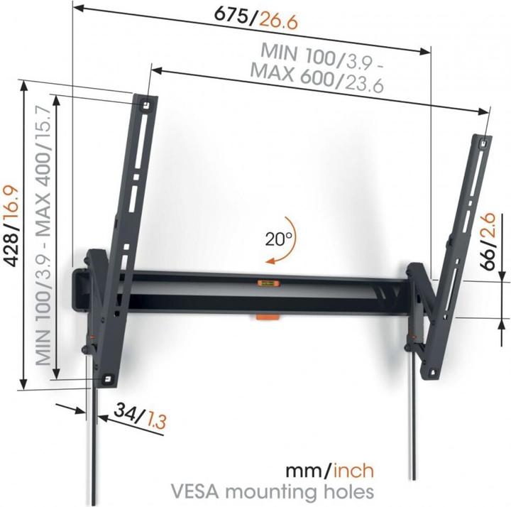 Actual product image Vogels TVM 3615 (Wall, 77", 35 kg)