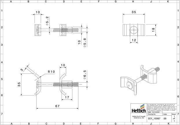 Actual product image Hettich Plattenverbinder 65 x 20 mm