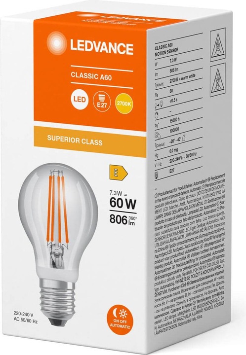 Produktbild Ledvance LED-Sensorlampe (E27, 7.30 W, 806 lm, 1 x, E)