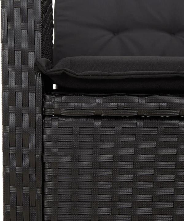 Produktbild VidaXL Gartenmöbel Essgruppe Gartengarnitur Sitzgruppe 7tlg. Schwarz Poly Rattan (160 cm)