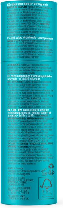 Immagine prodotto Attitude Penna minerale Baby & Kids senza profumo (Stick solare, Crema solare viso, SPF 30, 30 g)