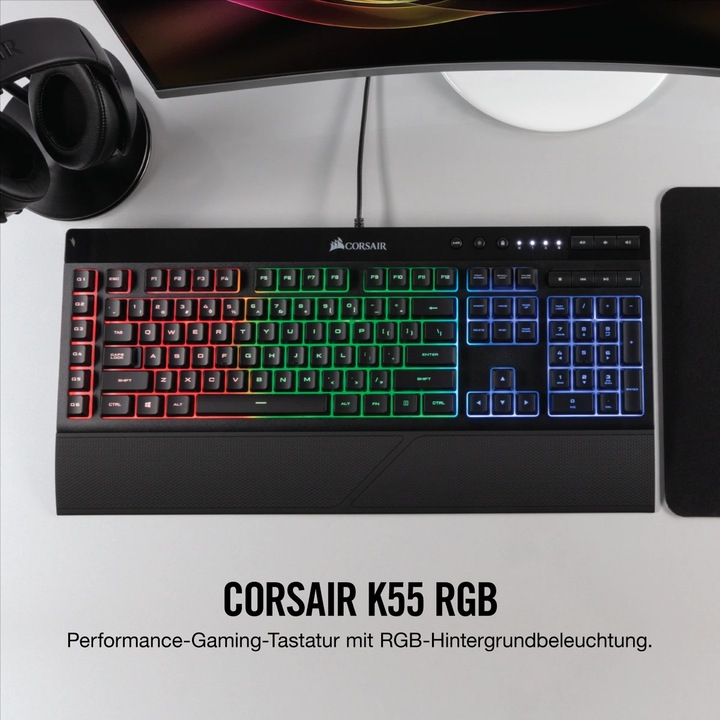 Produktbild Corsair K55 Rgb (DE, Kabelgebunden)