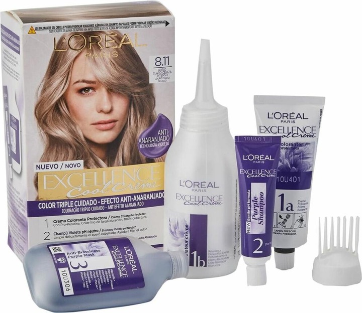 Produktbild L'Oréal Paris EXCELLENCE creme tinte #8,11-rubio claro ceniza 192 ml (#8,11-rubio claro ceniza)