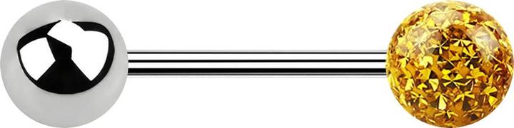 Actual product image Star Piercing Micro Barbell silber mit Kugel und Kristallkugel topaz Epoxy Schutzschicht (without brass, Surgical steel 316L)