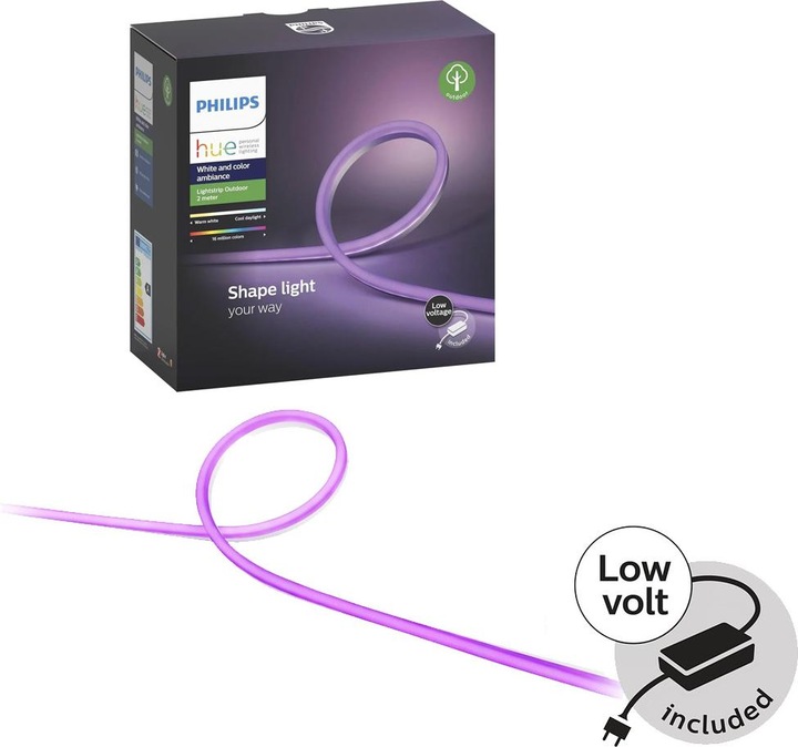Image du produit Philips Hue Hue LED Stripe Lightstrip Outdoor (DE Connecteur) (Multicolore, 200 cm, Extérieur)