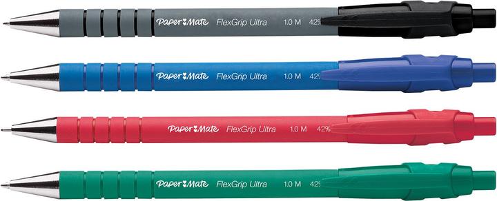 Actual product image Paper Mate Ballpoint pen Flexgrip Ultra RT M 3+1 S/B/R (Green, Red, Black, Blue, 4 x)