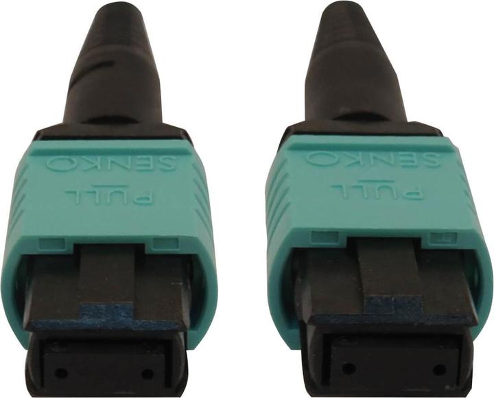 Actual product image Eaton 40/100/400G Multimode 50/125 OM3 Fibre Optic Cable 12F MTP/MPO-PC F/F LSZH Aqua 1m 3 (1 m)