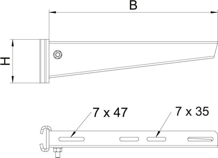 Actual product image OBO Bettermann OBO AS 30 16 FT stick arm for IS 8 stick B160mm (Various)