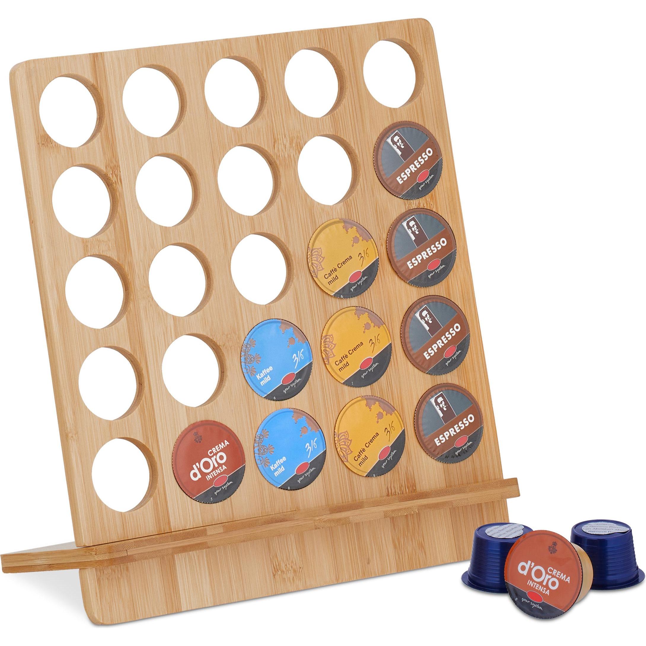 Relaxdays Kapselhalter, Zubehör Kaffeemaschinen, Braun