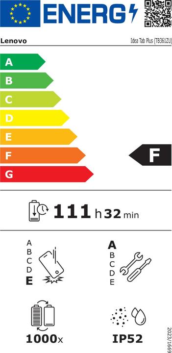 Energy Label Lenovo Tab K12, 30.7 cm (12.1"), 2560 x 1600 pixels, 256 GB, 12 GB, Android 15, Grey (5G, 12.10", 256 GB, Grey, Luna Grey)