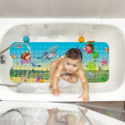 Produktbild Activity Board rutschfeste Kinder Badewannenmatte 100x40 cm Antirutschmatte Badewanne BPA Free Extra Lange
