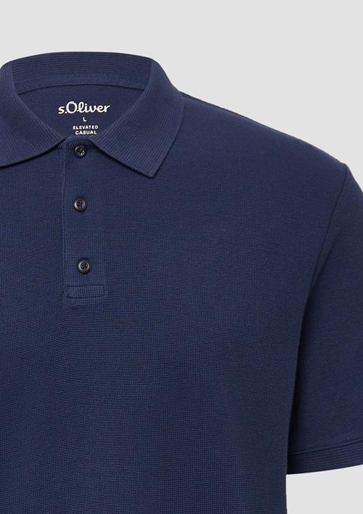Produktbild S.Oliver Polo-Shirt Poloshirt aus Waffelpiqué (S)
