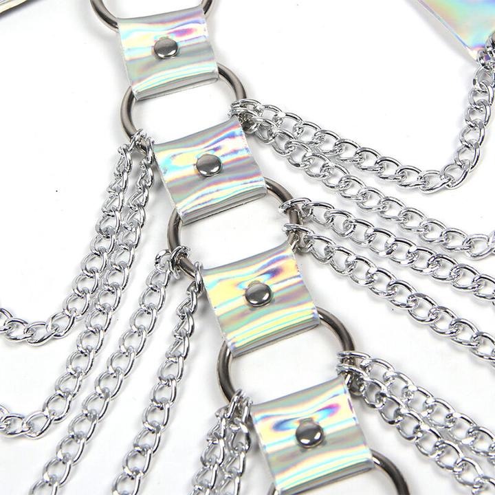 Produktbild Subblime 953737 Brustgurt Mit Ringen Und Ketten Silber Eine Grã–Sse