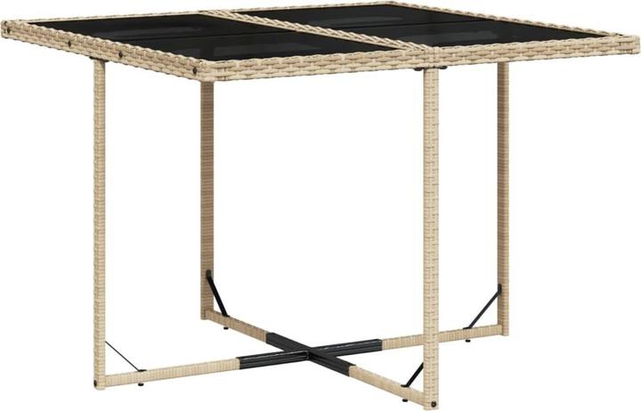 Actual product image vidaXL Garden furniture dining set garden set seating group 5 pcs. beige poly rattan (110 cm)