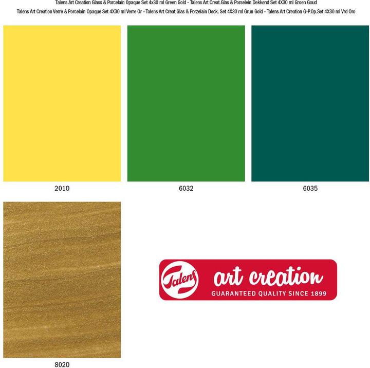 Actual product image Royal Talens Glass & Porcelain Opaque set Green Gold | 4 x 30 ml (120 ml)