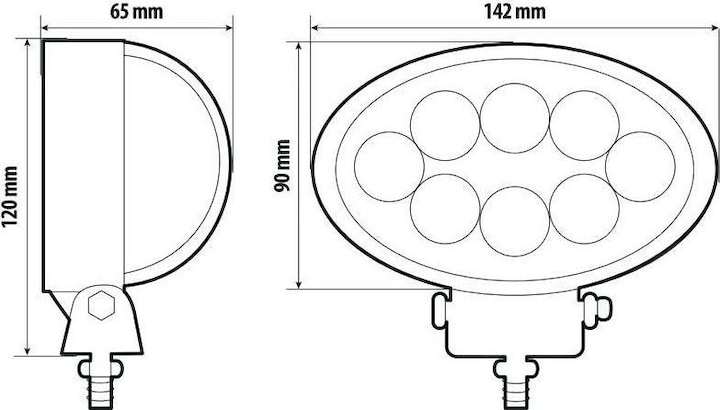 Produktbild Lampa Zusatz Scheinwerfer mit 8 LED - WL-4, 10/30V - Weiss