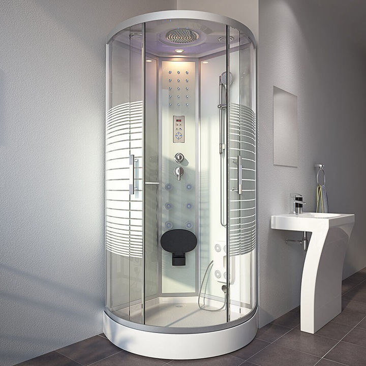 Produktbild Home Deluxe Dampfdusche mit Wasserfall Dampfsauna MANTA, 90x90x220cm