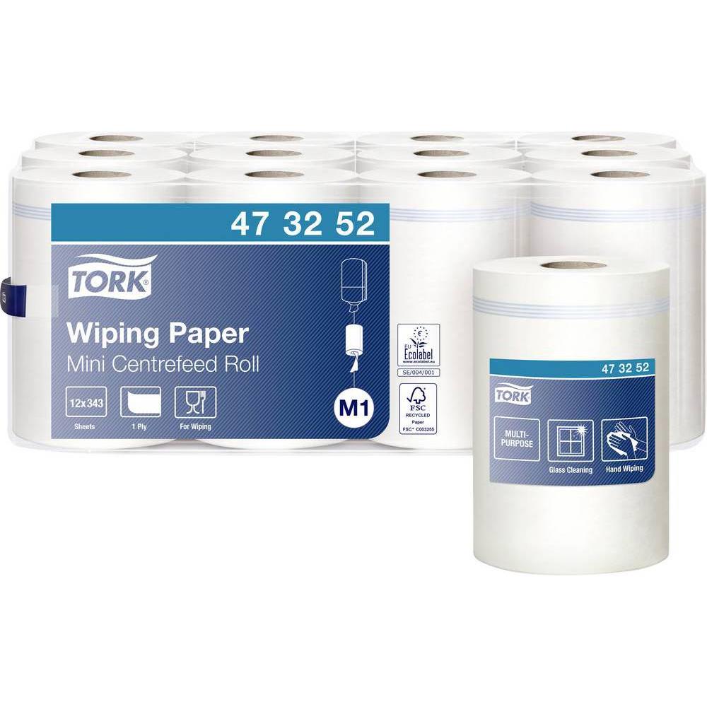 Tork Mehrzweck-Papierwischtücher mit Innenabrollung in M1, Haushaltspapier, Weiss