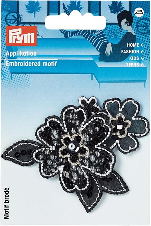 Actual product image Prym Application flower tendril black