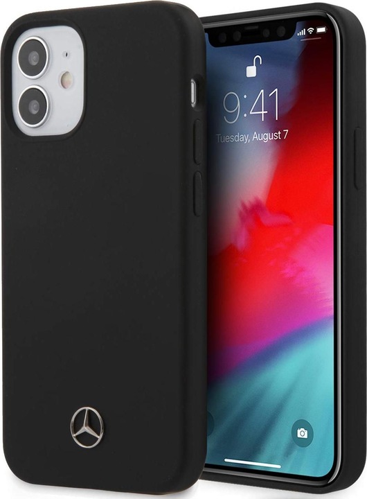 Actual product image Mercedes-Benz Silicone Line - Apple iPhone 12 mini 5.4 - Black - Hard Cover - Original (Apple iPhone 12 mini)
