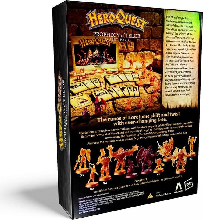 Productafbeelding Hasbro HeroQuest bordspel uitbreiding Prophecy of Telor avonturenpakket *Engelse versie* (Engels, 2 - 5 Spelers)