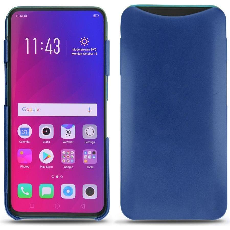 Noreve Lederschutzhülle (Oppo Find X), Smartphone Hülle, Blau