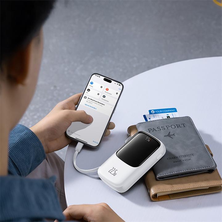 Produktbild Baseus Qpow Pro+ Power Bank 22.5W 10000mAh USB-C - White (10000 mAh, 22.50 W, 37 Wh)