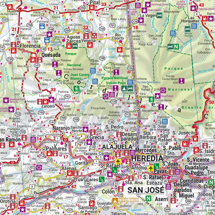 Actual product image Costa Rica, road map, 1:400.000, freytag & berndt