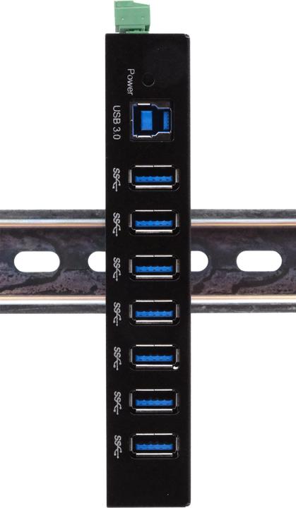 Actual product image Exsys Industrial USB 3.2 Gen 1 Hub 7-Port (USB-B, 7 ports)