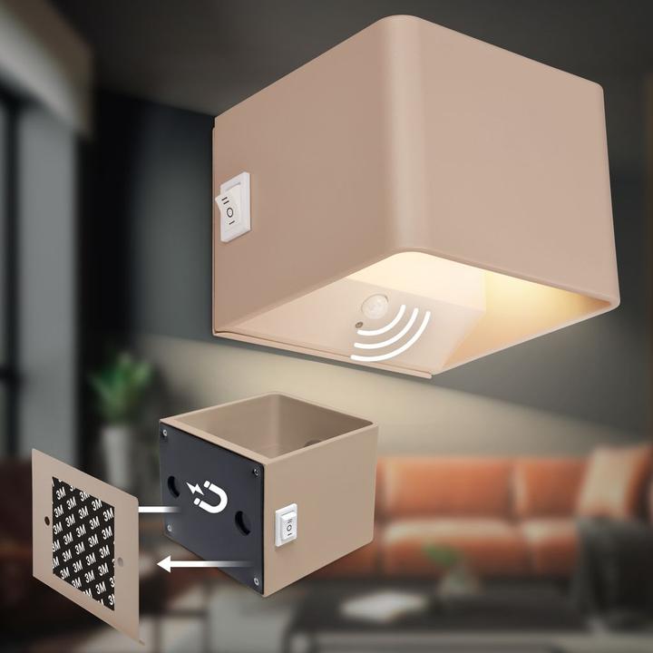Produktbild Briloner BORRA LED Akku Wandleuchte mit Sensor - Beige (100 lm)