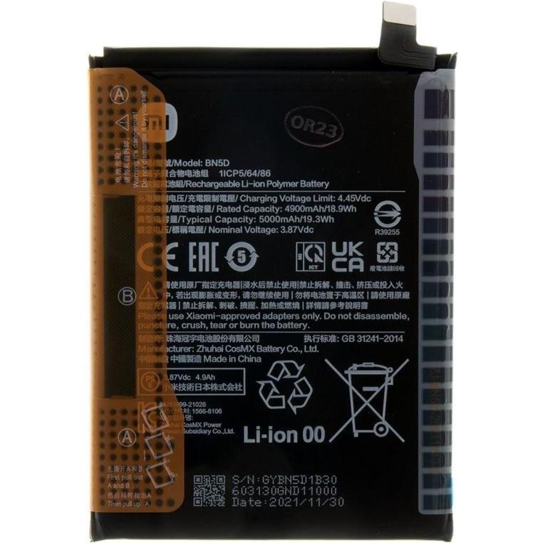 Xiaomi BN5D Original Battery 5000mAh (Service Pack), Smartphone Akku