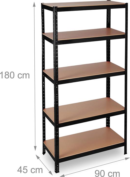 Actual product image Relaxdays Heavy-duty Black Shelving Unit 1325 kg