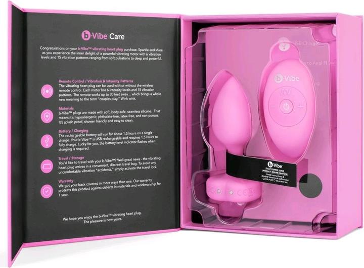Produktbild Earthly Body B-Vibe - Vibrating Heart Plug S/M Pink