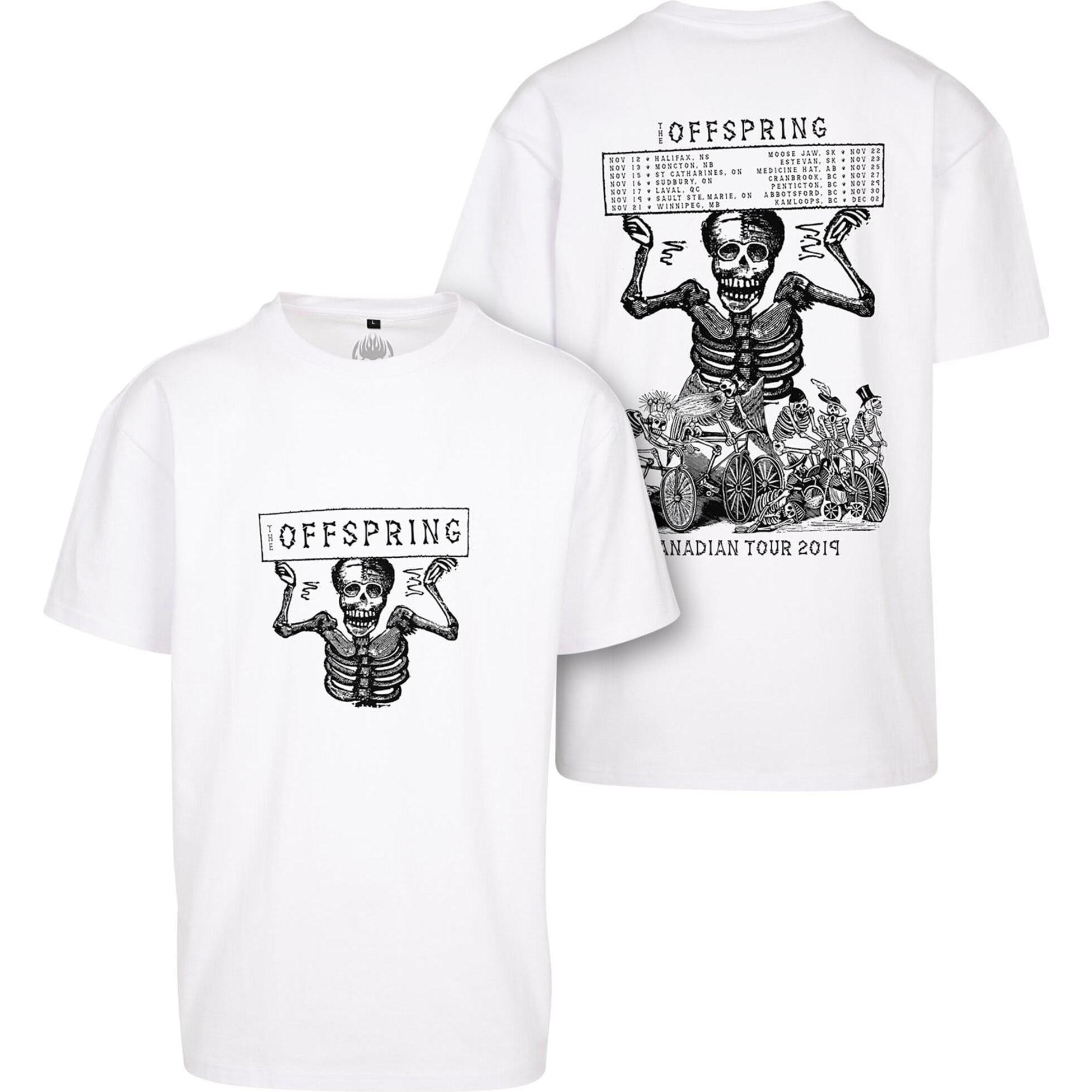 Merchcode, Herren, Shirt, Offspring Canadian Tour Oversize Tee - 169729, Weiss, (S)