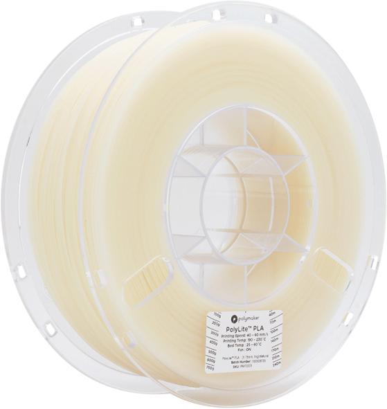 Actual product image Polymaker PolyLite PLA V2 - Natural - 1.75mm (PLA, 1.75 mm, 1000 g, Brown)