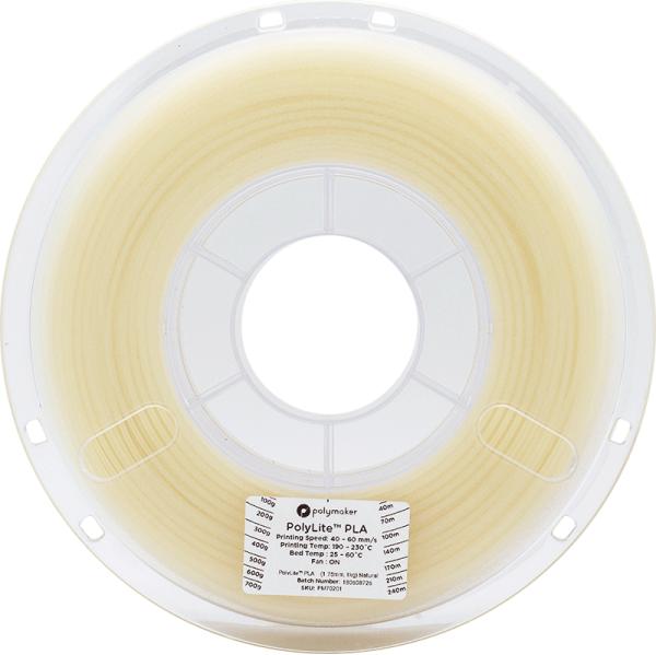 Actual product image Polymaker PolyLite PLA V2 - Natural - 1.75mm (PLA, 1.75 mm, 1000 g, Brown)