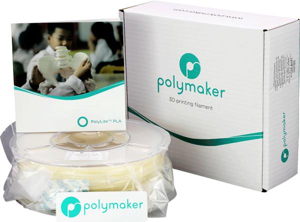 Actual product image Polymaker PolyLite PLA V2 - Natural - 1.75mm (PLA, 1.75 mm, 1000 g, Brown)