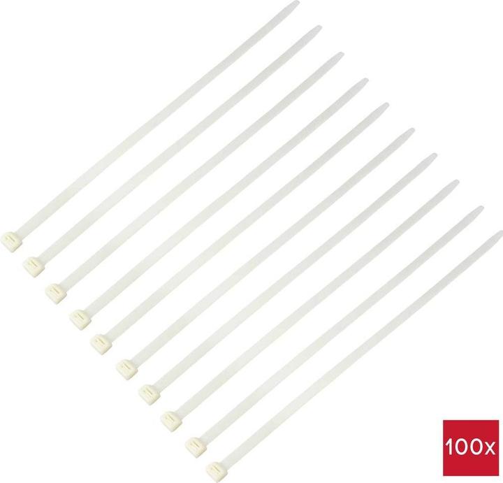 Actual product image Tru Components TC-12626016 Cable tie 550 mm 12.7 mm Natural white HVAC 100 pcs. (Plastic cable ties, 550 mm, 100 pcs.)