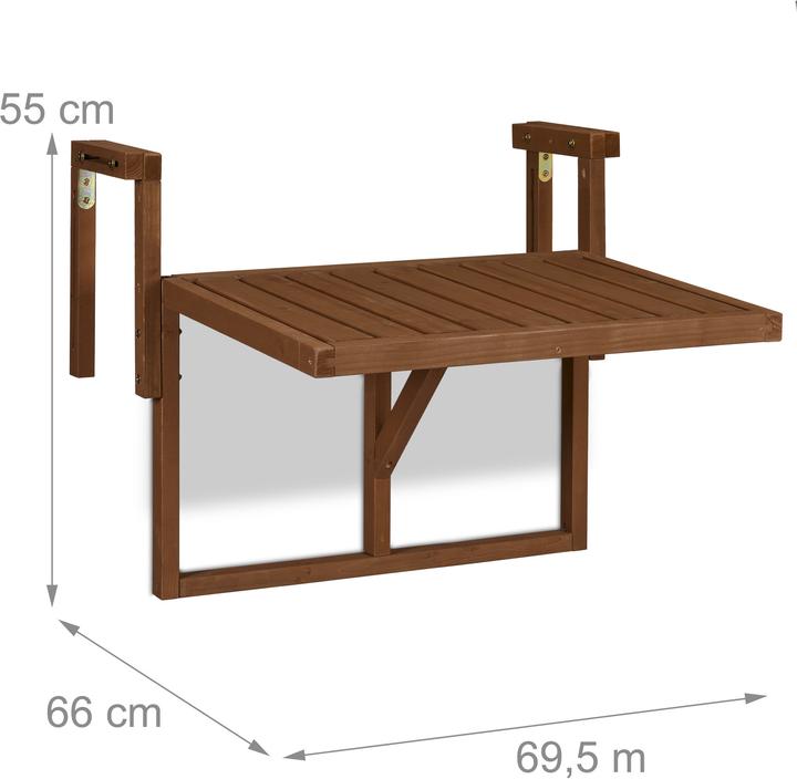 Actual product image Relaxdays Folding balcony-table (69.50 cm)