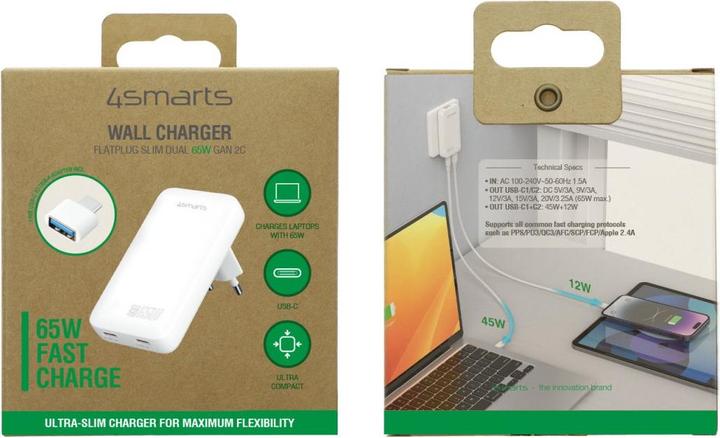 Image du produit 4smarts FlatPlug Slim Dual (65 W, 2 ports)
